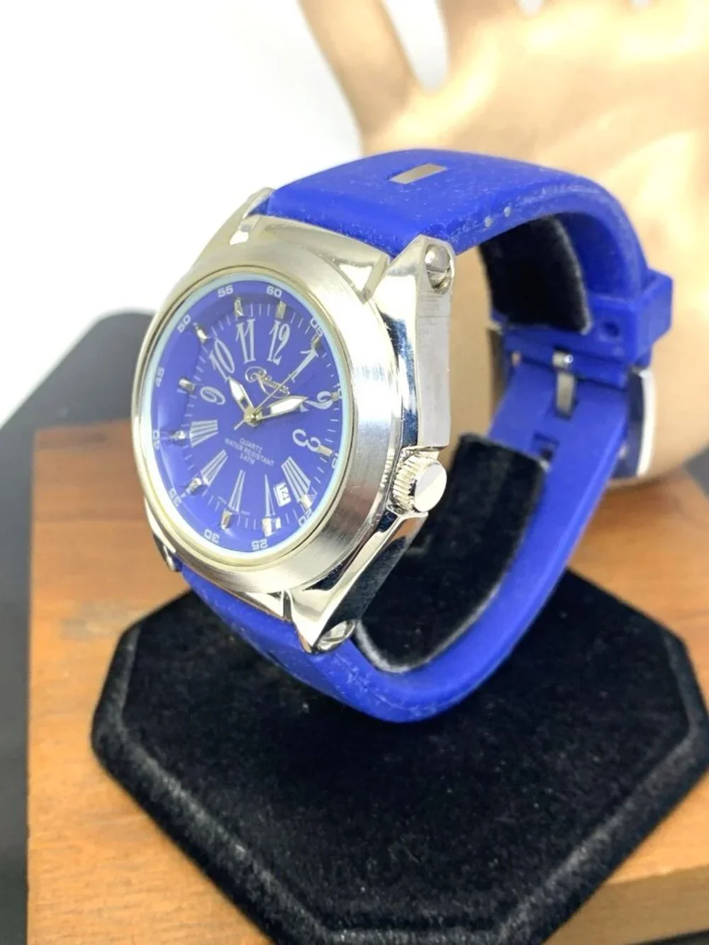 Reliance By Croton Men's Watch RE306051 Quartz Blue Dial Rubber Strap 42mm